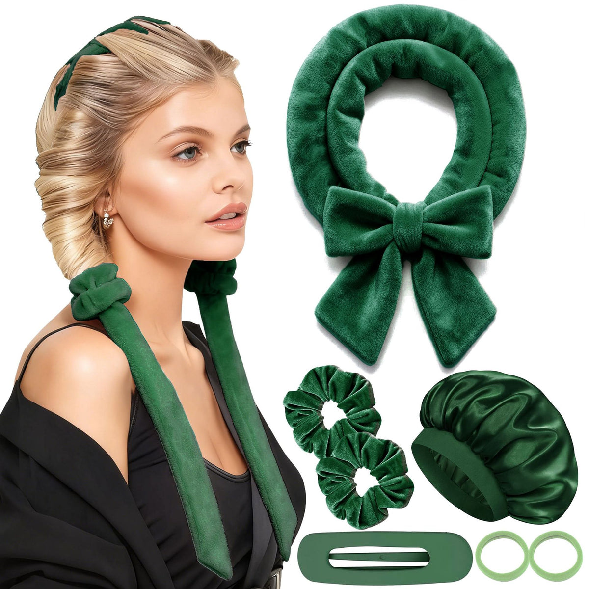AuraSilk™ Heatless Hair Curling Set – Overnight No-Heat Curls