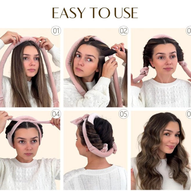 AuraSilk™ Heatless Hair Curling Set – Overnight No-Heat Curls
