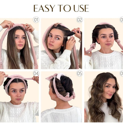 AuraSilk™ Heatless Hair Curling Set – Overnight No-Heat Curls