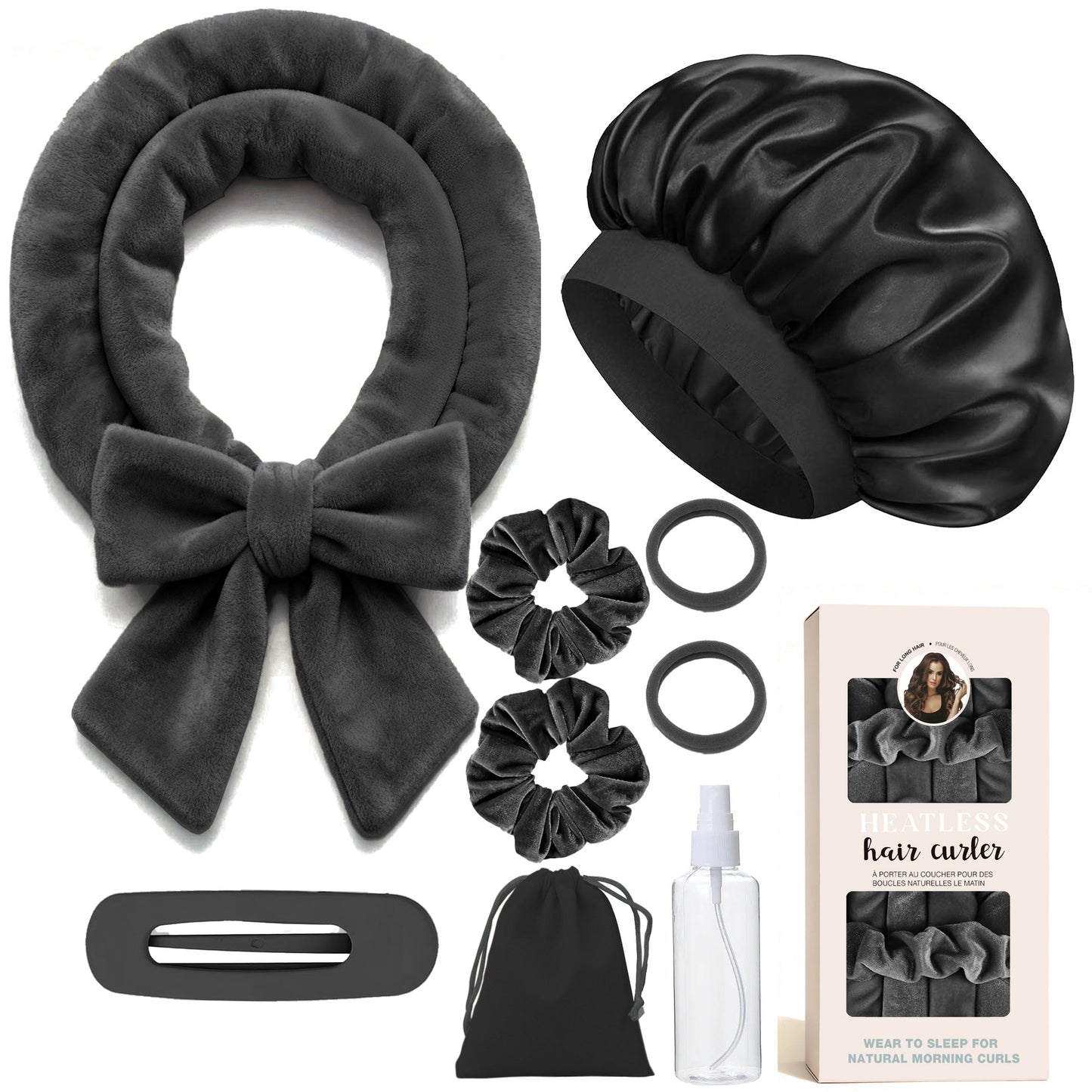 AuraSilk™ Heatless Hair Curling Set – Overnight No-Heat Curls