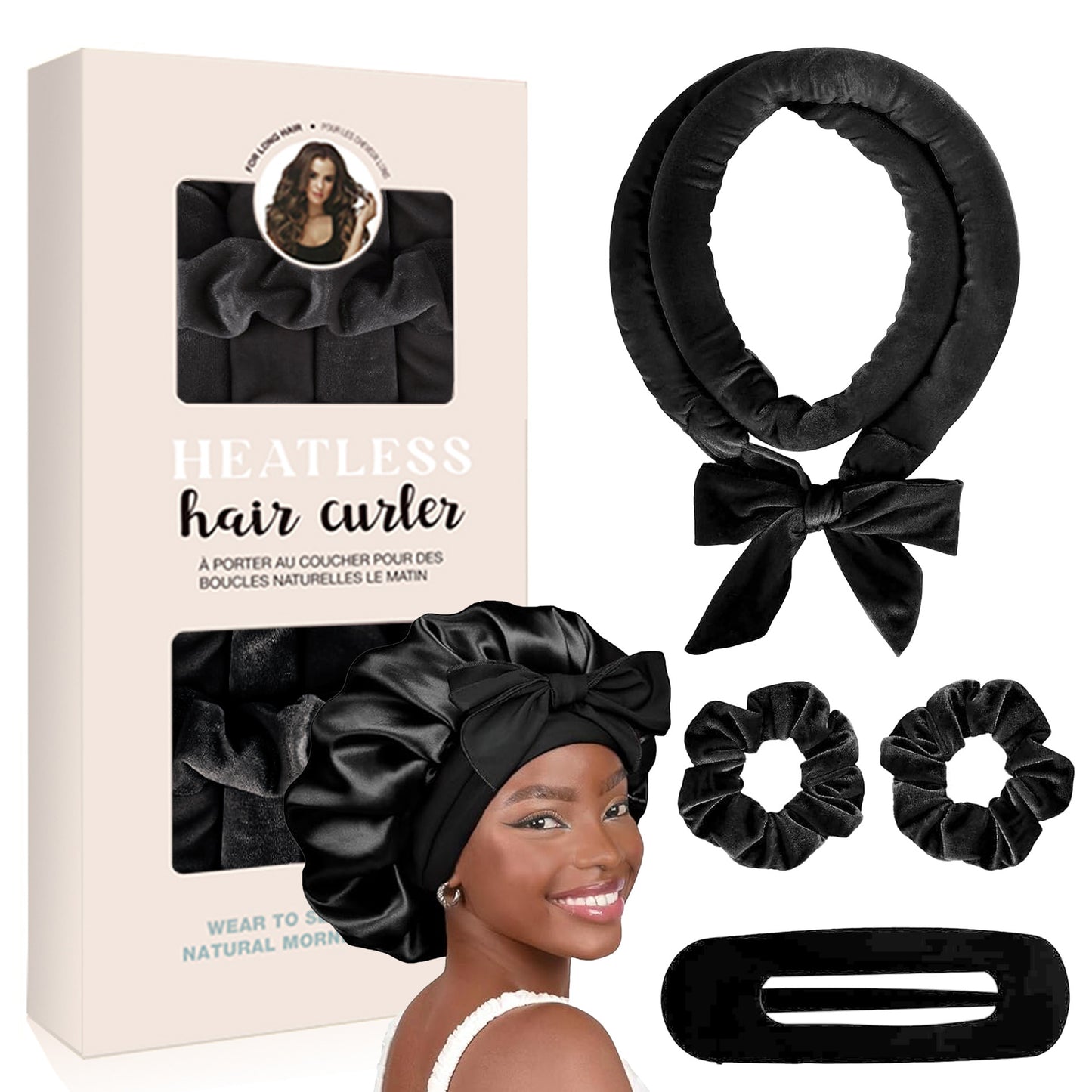AuraSilk™ Heatless Hair Curling Set – Overnight No-Heat Curls