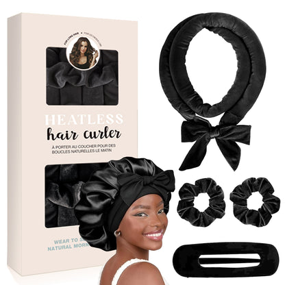 AuraSilk™ Heatless Hair Curling Set – Overnight No-Heat Curls