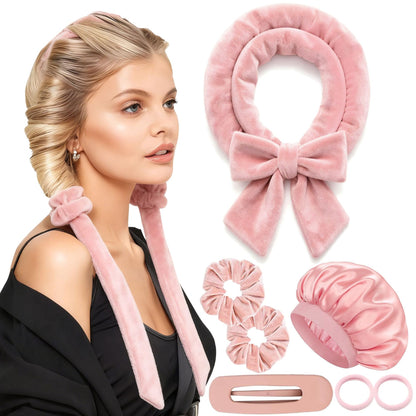 AuraSilk™ Heatless Hair Curling Set – Overnight No-Heat Curls
