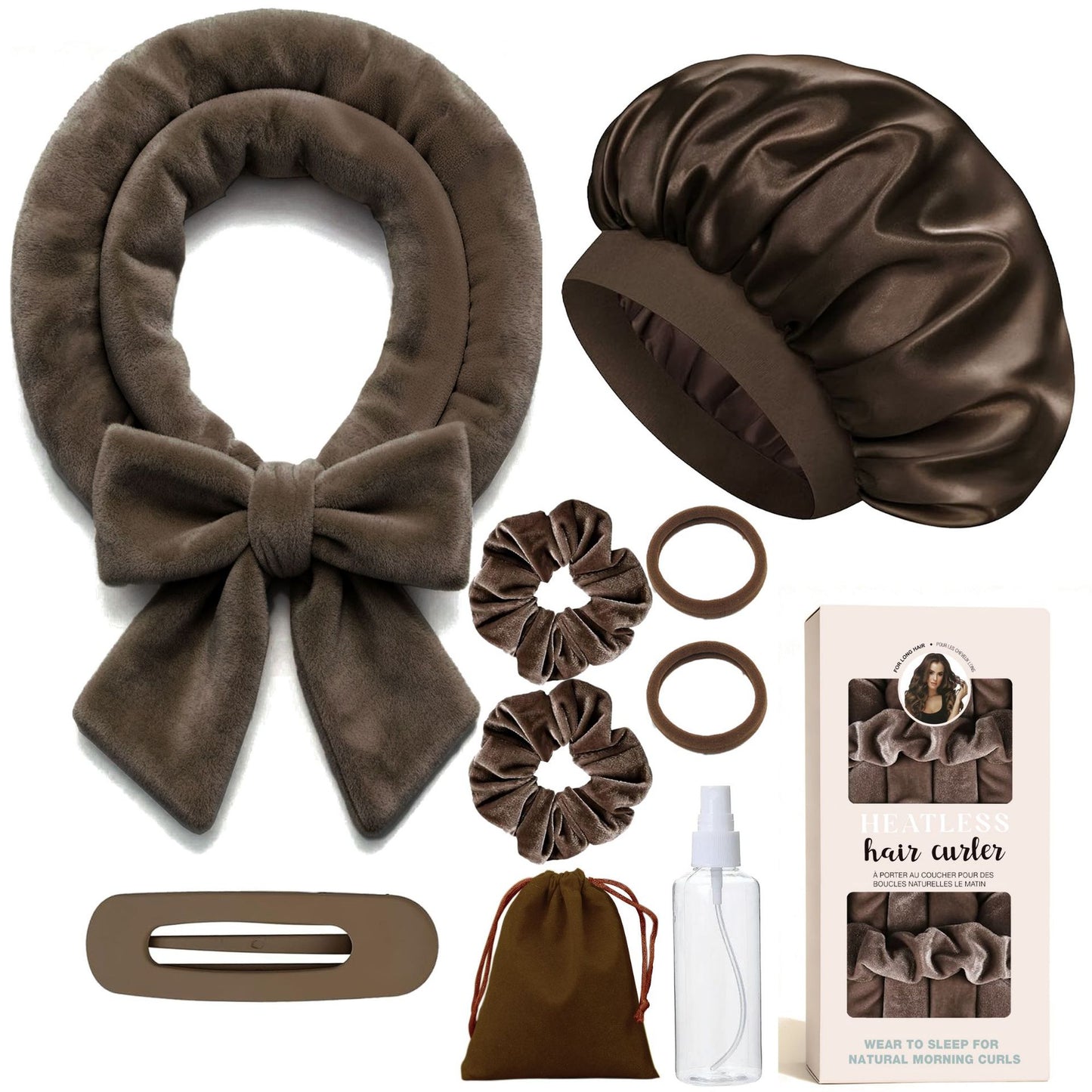 AuraSilk™ Heatless Hair Curling Set – Overnight No-Heat Curls