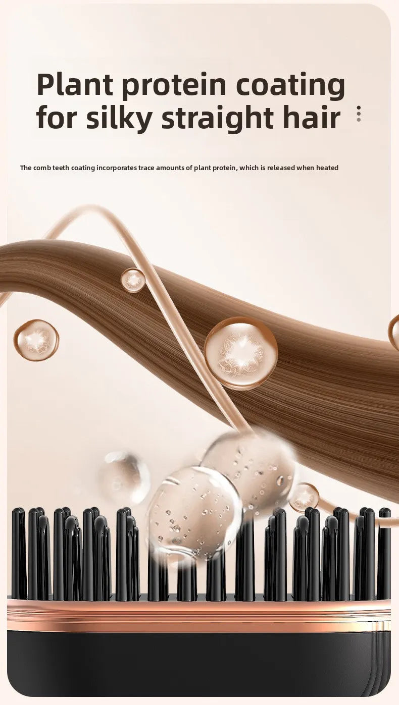 Aura Sleek™ Cordless Hair Straightener Brush | Smooth Frizz-Free Hair in Minutes