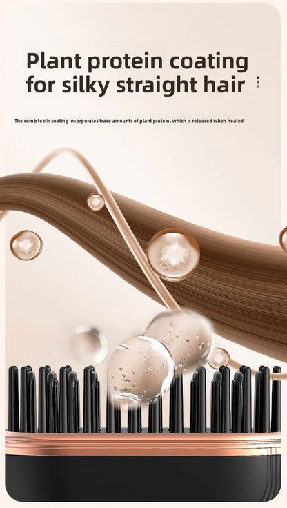 Aura Sleek™ Cordless Hair Straightener Brush | Smooth Frizz-Free Hair in Minutes