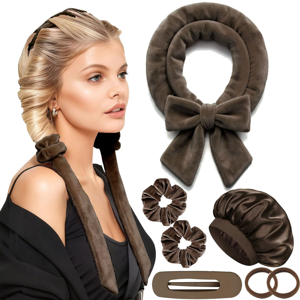 AuraSilk™ Heatless Hair Curling Set – Overnight No-Heat Curls