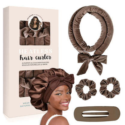 AuraSilk™ Heatless Hair Curling Set – Overnight No-Heat Curls