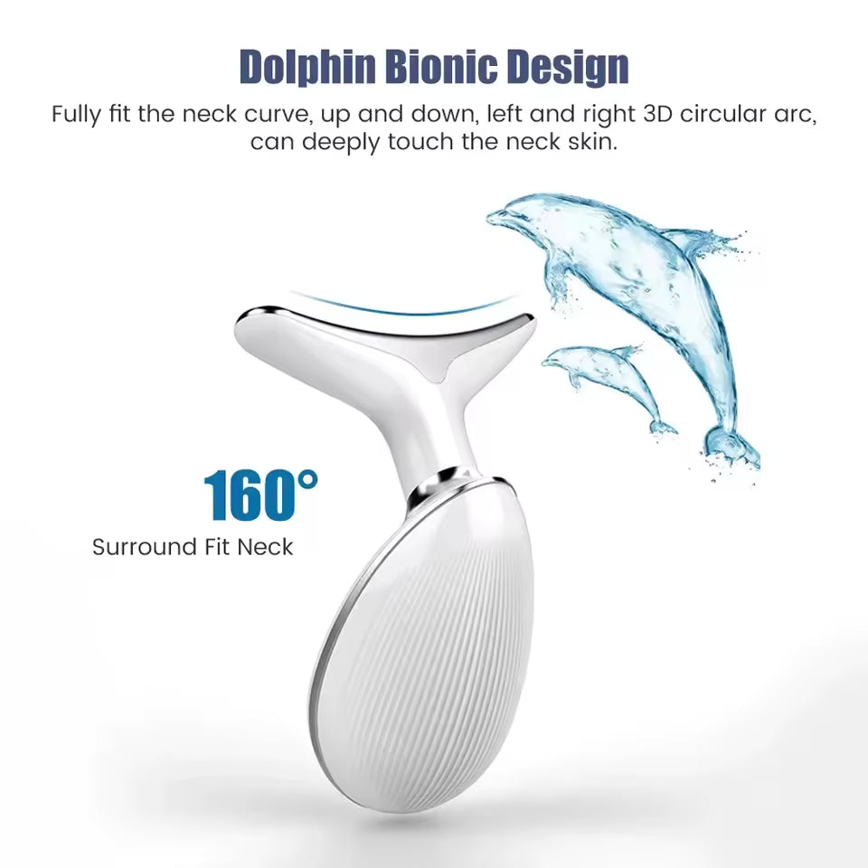 Aura Radiant Glow EMS Neck & Face Beauty Device – LED Skincare Tool