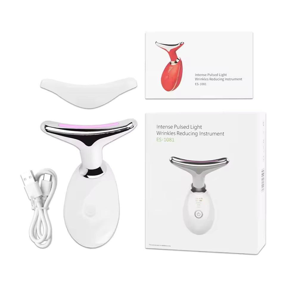 Aura Radiant Glow EMS Neck & Face Beauty Device – LED Skincare Tool