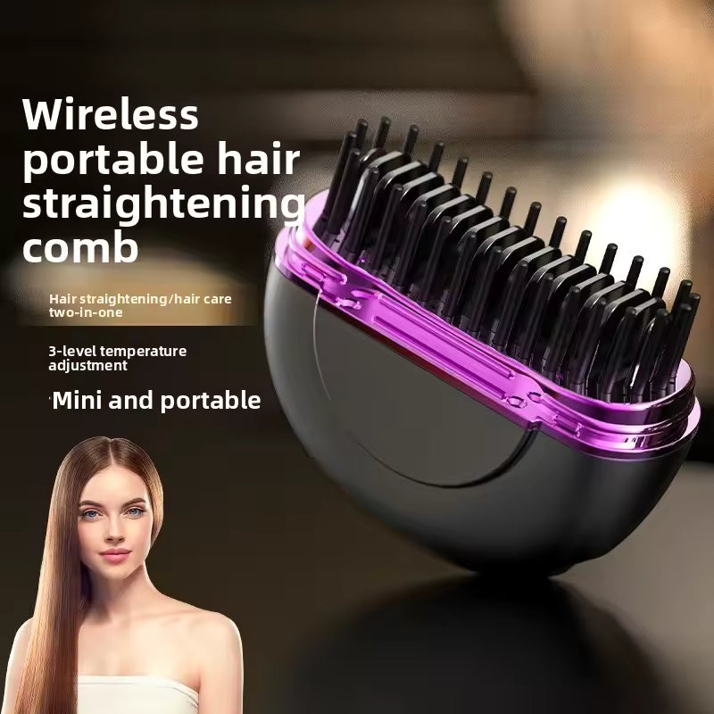 Aura Sleek™ Cordless Hair Straightener Brush | Smooth Frizz-Free Hair in Minutes