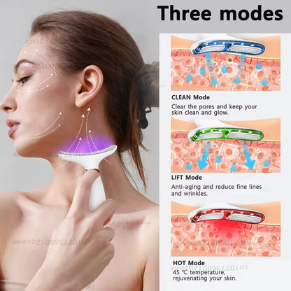 Aura Radiant Glow EMS Neck & Face Beauty Device – LED Skincare Tool