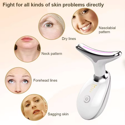 Aura Radiant Glow EMS Neck & Face Beauty Device – LED Skincare Tool
