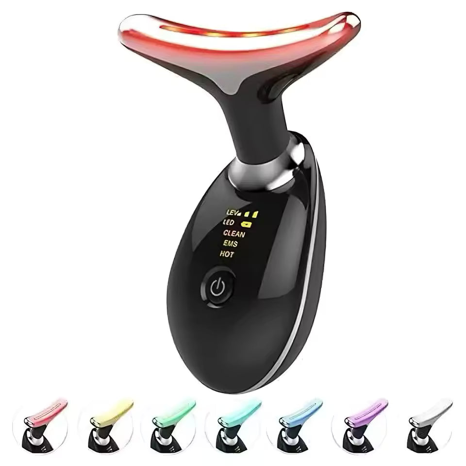 Aura Radiant Glow EMS Neck & Face Beauty Device – LED Skincare Tool
