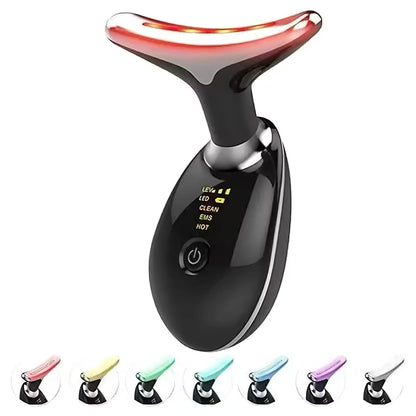 Aura Radiant Glow EMS Neck & Face Beauty Device – LED Skincare Tool