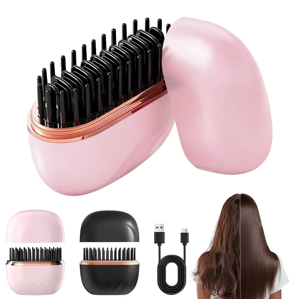 Aura Sleek™ Cordless Hair Straightener Brush | Smooth Frizz-Free Hair in Minutes