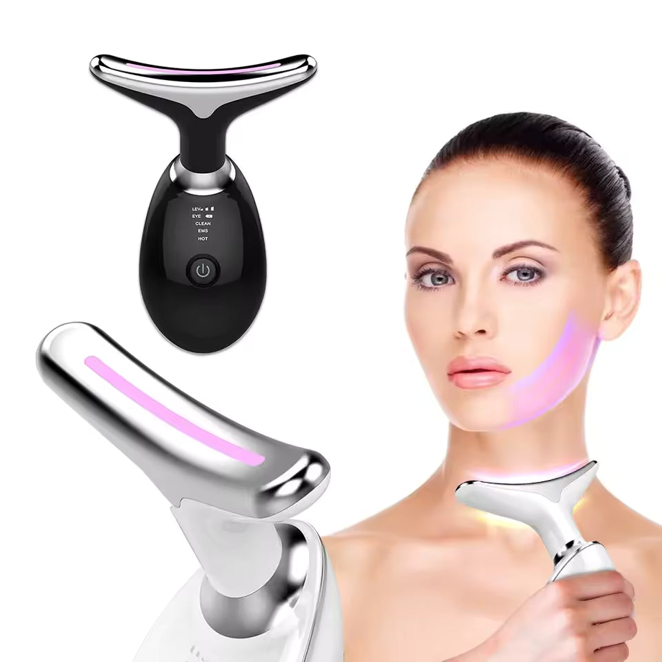 Aura Radiant Glow EMS Neck & Face Beauty Device – LED Skincare Tool