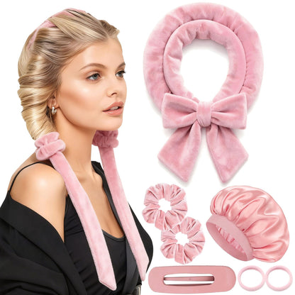 AuraSilk™ Heatless Hair Curling Set – Overnight No-Heat Curls