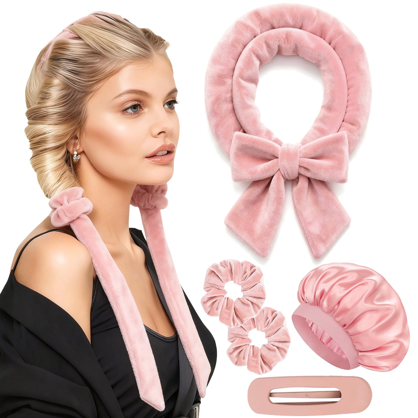 AuraSilk™ Heatless Hair Curling Set – Overnight No-Heat Curls