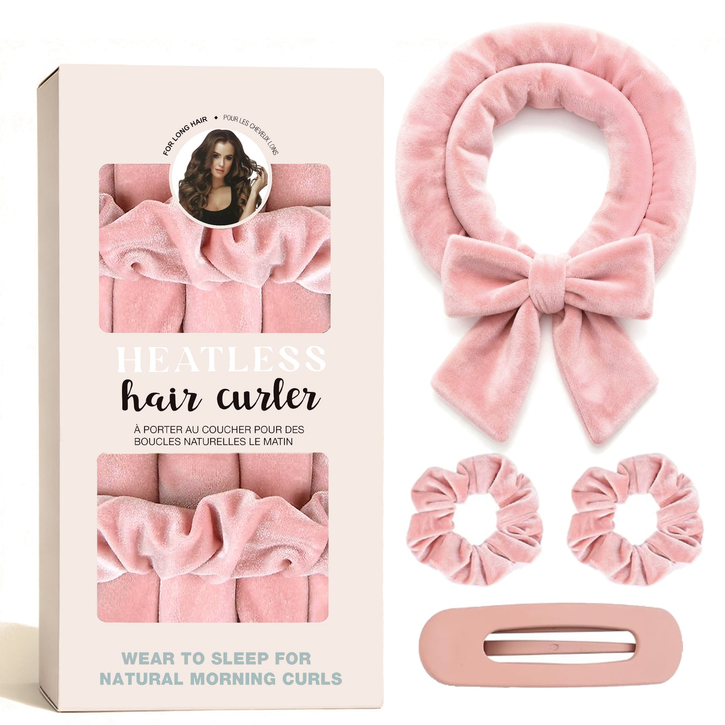 AuraSilk™ Heatless Hair Curling Set – Overnight No-Heat Curls