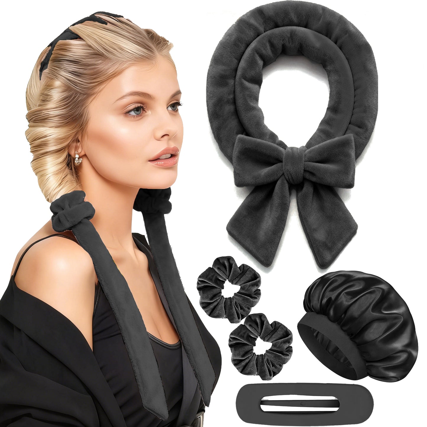 AuraSilk™ Heatless Hair Curling Set – Overnight No-Heat Curls