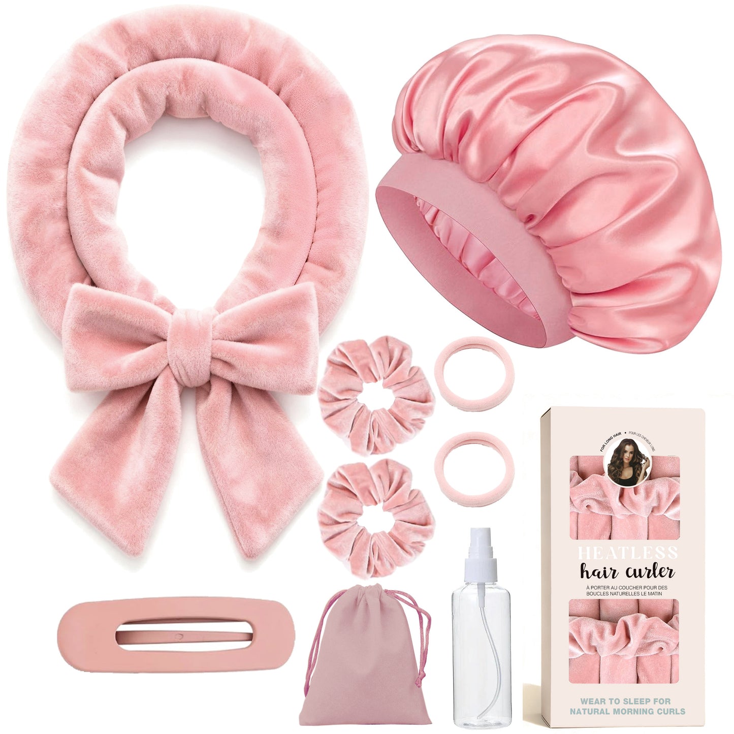 AuraSilk™ Heatless Hair Curling Set – Overnight No-Heat Curls