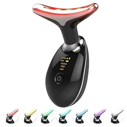 Aura Radiant Glow EMS Neck & Face Beauty Device – LED Skincare Tool